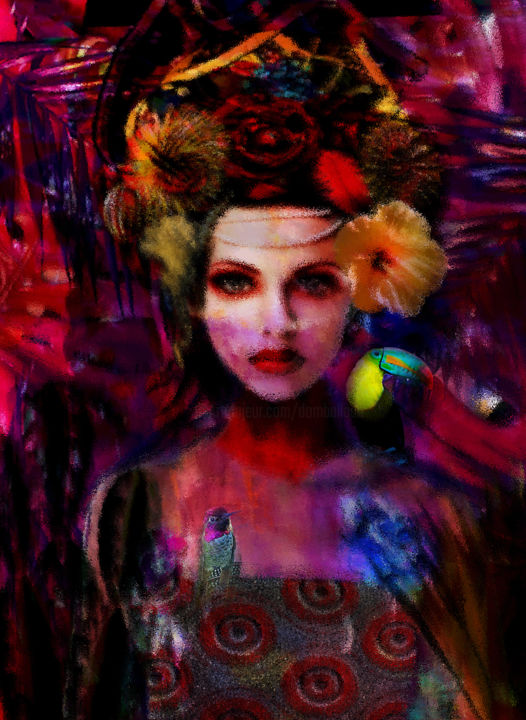 Grafika cyfrowa / sztuka generowana cyfrowo zatytułowany „Abstract Frida digi…” autorstwa Dodi Ballada, Oryginalna praca, Ma…