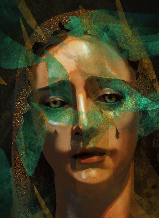 Digital Arts titled "Mary digital painti…" by Dodi Ballada, Original Artwork, Digital Painting