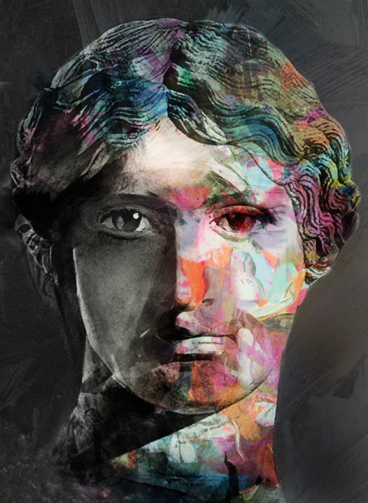 Arts numériques intitulée "Grèce, le mal de vi…" par Dodi Ballada, Œuvre d'art originale, Peinture numérique