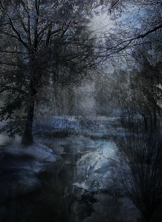 Arte digital titulada "winter blues" por Dodi Ballada, Obra de arte original, Pintura Digital