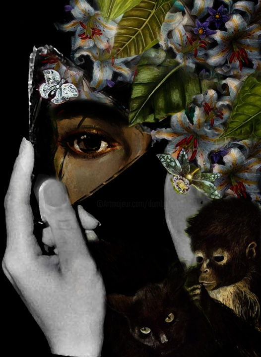Arts numériques intitulée "ce n'est pas Frida" par Dodi Ballada, Œuvre d'art originale, Peinture numérique
