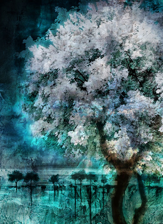 Digital Arts titled "dogwood" by Dodi Ballada, Original Artwork, Digital Painting