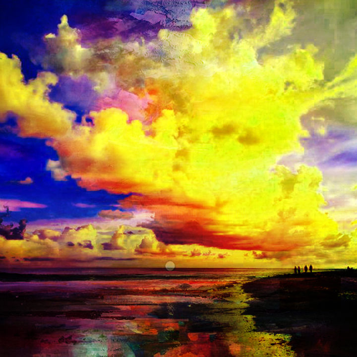 Digitale Kunst mit dem Titel "ciel de soufre" von Dodi Ballada, Original-Kunstwerk, Digitale Malerei