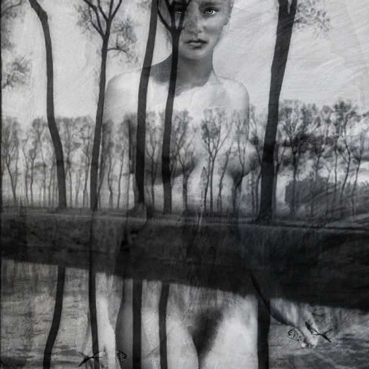 Painting titled "deep water" by Dodi Ballada, Original Artwork, Acrylic