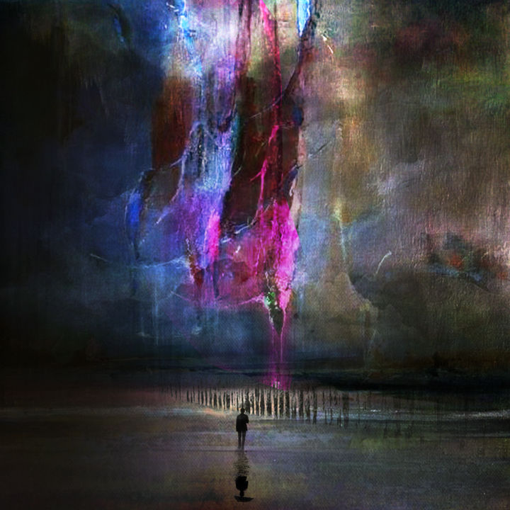 Malerei mit dem Titel "Les nuages reparten…" von Dodi Ballada, Original-Kunstwerk, Acryl