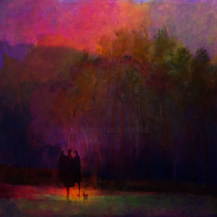 Peinture intitulée "My sunset sky" par Dodi Ballada, Œuvre d'art originale, Acrylique