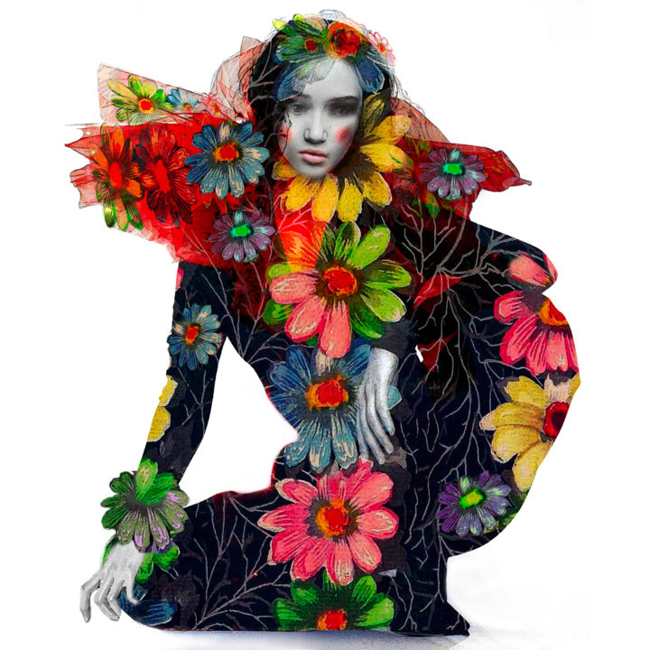 Digital Arts titled "Silk flowers" by Dodi Ballada, Original Artwork, 2D Digital Work