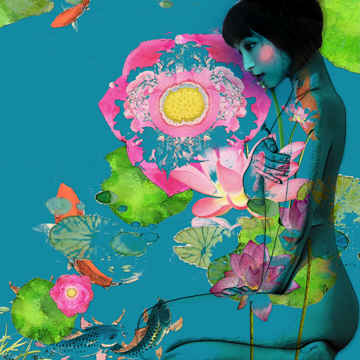Arts numériques intitulée "Magic pond" par Dodi Ballada, Œuvre d'art originale, Travail numérique 2D