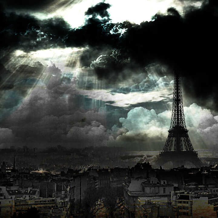 Digitale Kunst getiteld "Paris blackout" door Dodi Ballada, Origineel Kunstwerk, 2D Digital Work