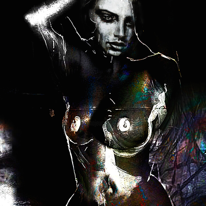 Arts numériques intitulée "Into the darkness t…" par Dodi Ballada, Œuvre d'art originale, Travail numérique 2D