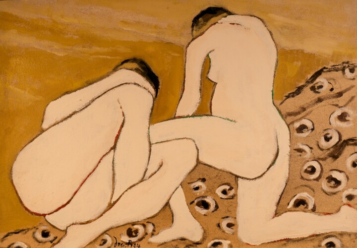Peinture intitulée "Nus" par Dominique Bertrand, Œuvre d'art originale, Huile