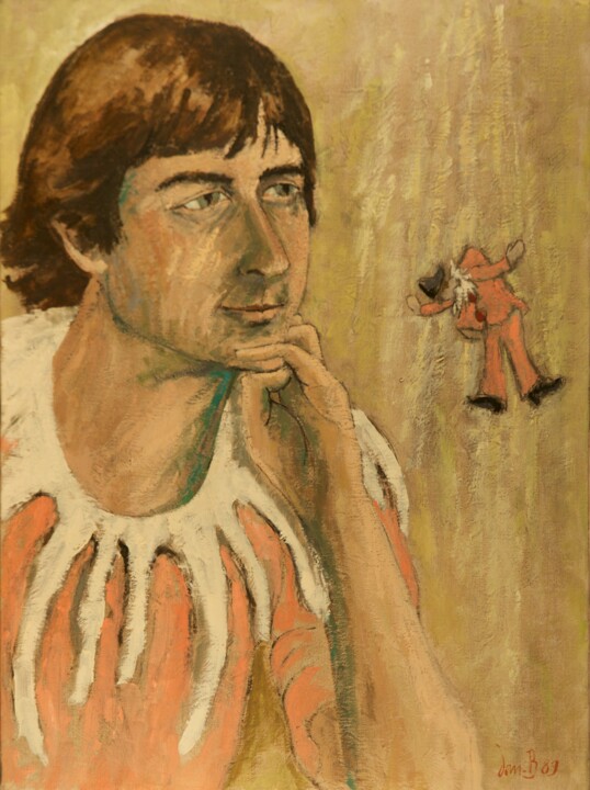Pintura intitulada "Peter W. (Kasperle)" por Dominique Bertrand, Obras de arte originais, Óleo