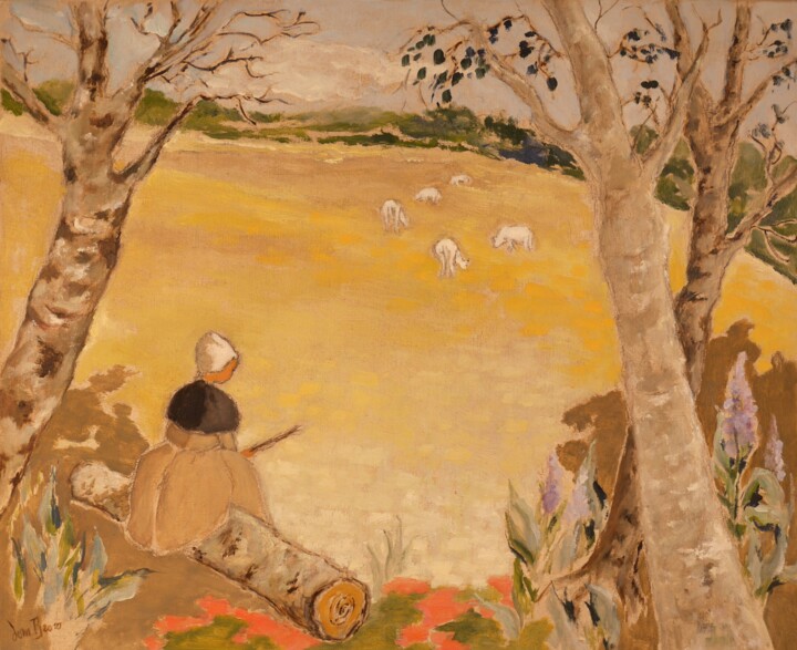 Pittura intitolato "Nature bretonne" da Dominique Bertrand, Opera d'arte originale, Olio