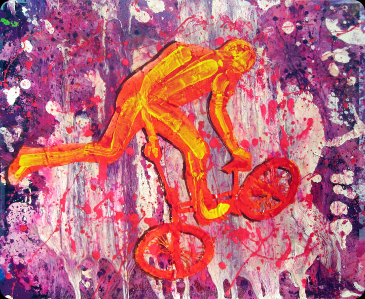 Картина под названием "Bicycle Dancer" - Ami Nº1, Подлинное произведение искусства, Трафарет