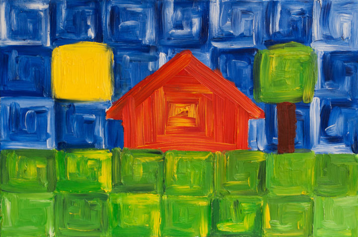 Painting titled "The God is Born" by Ami Nº1, Original Art, Oil