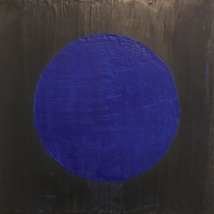 Картина под названием "Blue Moon, Small en…" - Domenica Brockman, Подлинное произведение искусства, Энкаустический