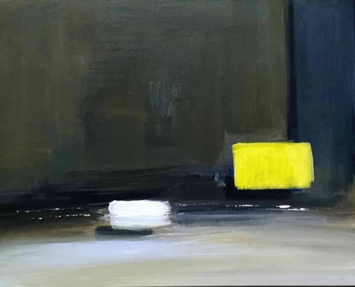 Painting titled "Giallo" by Domenico David, Original Artwork, Acrylic Mounted on Wood Stretcher frame