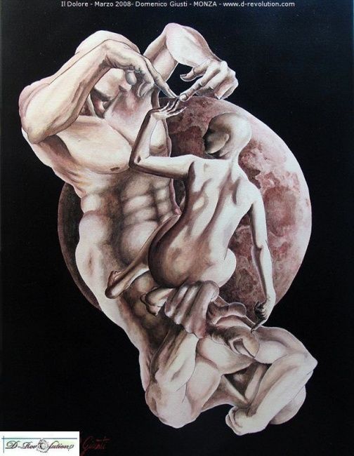 Painting titled "dolore" by Domenico Giusti, Original Artwork