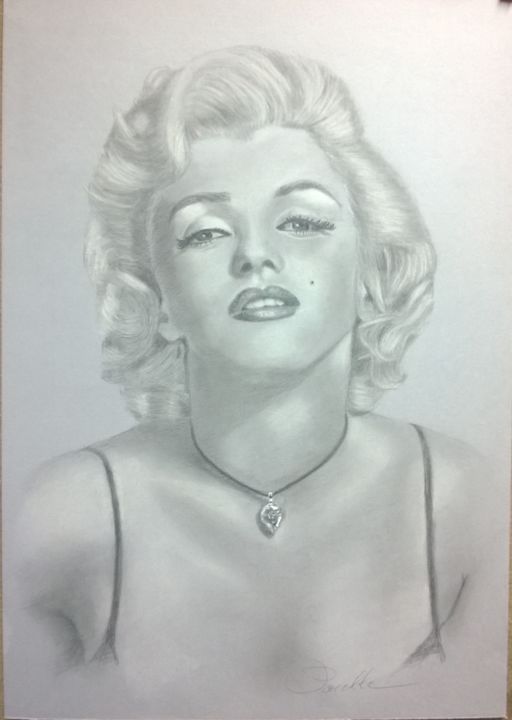 Drawing titled "Marylin Monroe" by Domenico Pacella, Original Artwork, Pencil