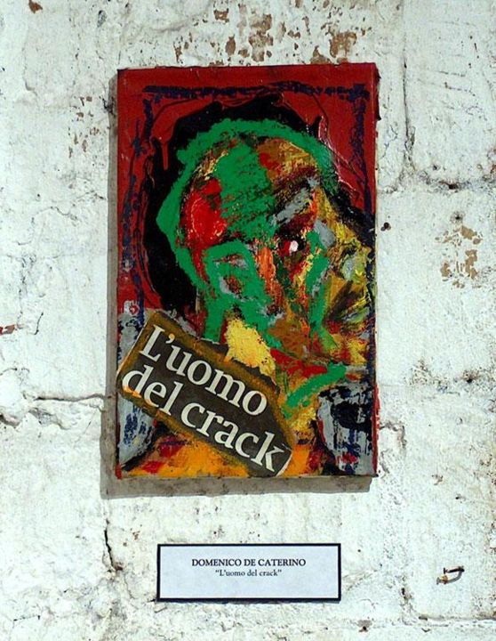 Painting titled "cRACK MAN." by Mario Pesce A Fore, Original Artwork