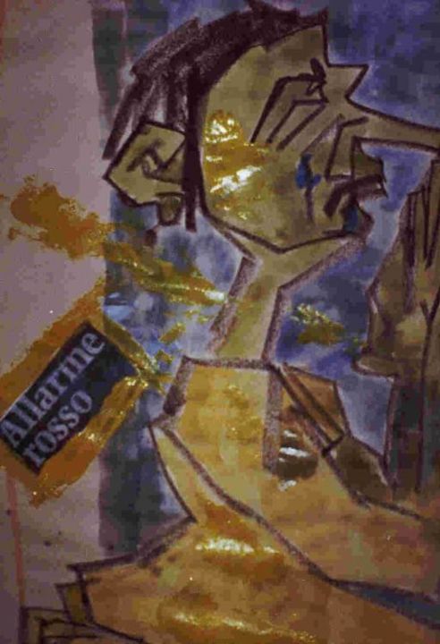 Peinture intitulée "ALLARME ROSSO" par Mario Pesce A Fore, Œuvre d'art originale