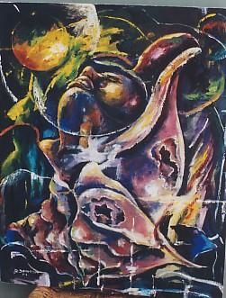 Painting titled "Creation" by Duckens Domersan, Original Artwork, Oil
