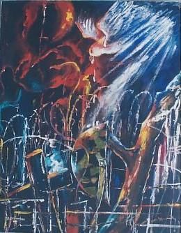 Pintura titulada "Le cri de la paix" por Duckens Domersan, Obra de arte original, Oleo