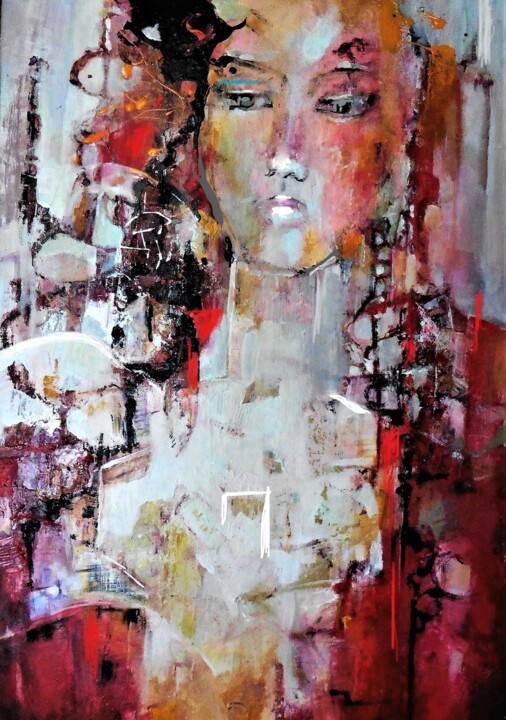 Pintura intitulada "woman 598" por Domie, Obras de arte originais, Acrílico