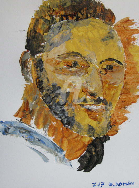 Peinture intitulée "portrait-acrylique-…" par Bertrand Domin, Œuvre d'art originale, Acrylique