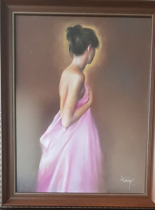 Painting titled "Bailarina en sarron…" by Domingo Alvarez, Original Artwork