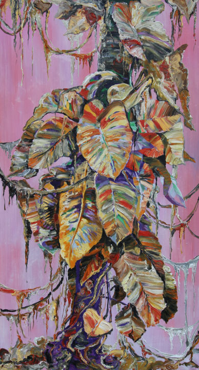 Pittura intitolato "Jungle" da Dominic Virtosu, Opera d'arte originale, Olio Montato su Telaio per barella in legno