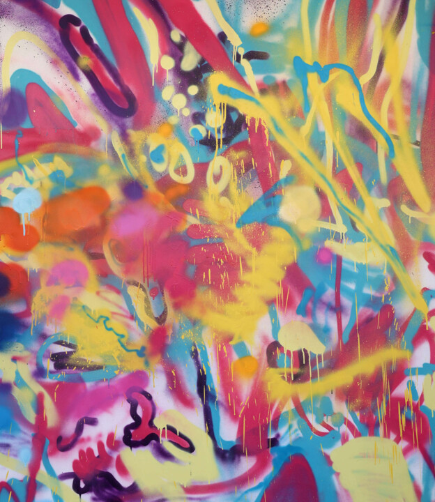 Картина под названием "Spontaneous Dream" - Dominic Virtosu, Подлинное произведение искусства, Рисунок распылителем краски У…