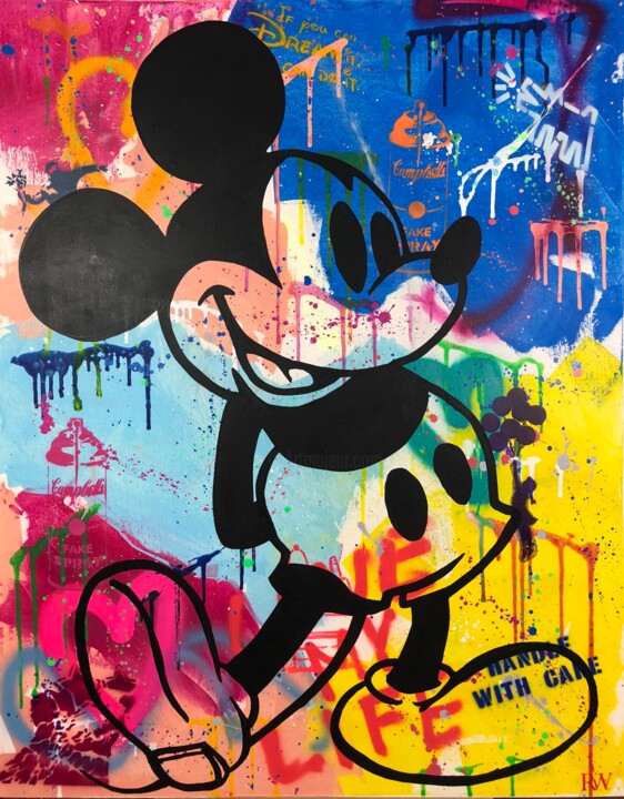 Peinture intitulée "Mickey" par Dominik Brunner (Robert Winter), Œuvre d'art originale, Acrylique