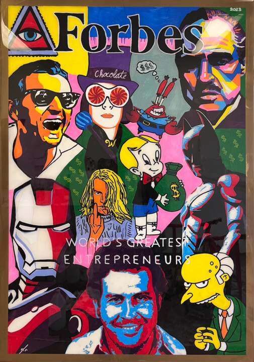 Pintura titulada "#entrepreneur" por Dominik Rutz, Obra de arte original, Acrílico Montado en Bastidor de camilla de madera