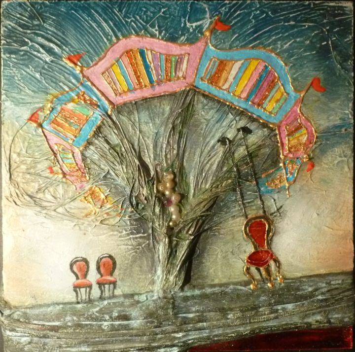 「Manège enchanté」というタイトルの絵画 Dominique Alexandrovによって, オリジナルのアートワーク, オイル