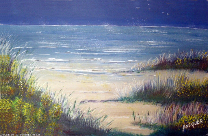 绘画 标题为“la-plage” 由Dominique Ansquer, 原创艺术品