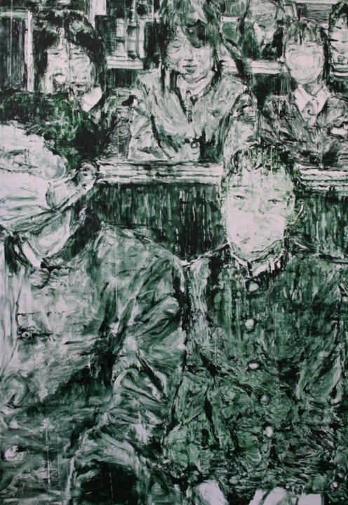 Pintura titulada "CHINESE STUDENTS" por Dominique Barreau, Obra de arte original