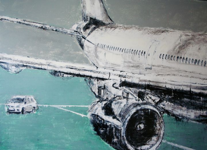 Malerei mit dem Titel "SERIE AIRPORT" von Dominique Barreau, Original-Kunstwerk