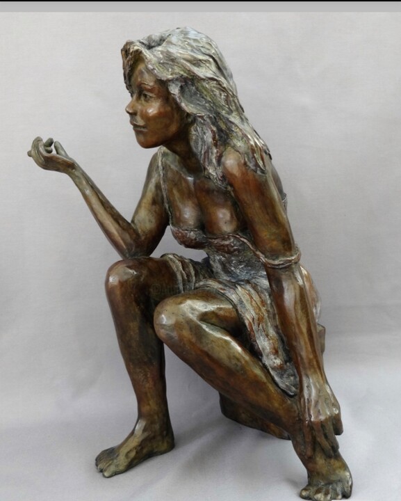 Skulptur mit dem Titel "Ambre" von Dominique Beyssey, Original-Kunstwerk