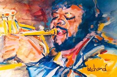 Painting titled "jazz" by Dominique Brochard, Original Artwork