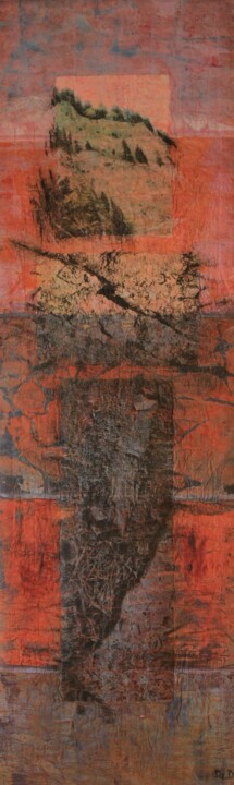 Ζωγραφική με τίτλο "Textures d'alpages" από Dominique Comolet, Αυθεντικά έργα τέχνης, Κερί