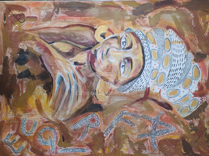 Painting titled "Terre d'Afrique" by Dominique De Roo, Original Artwork, Acrylic