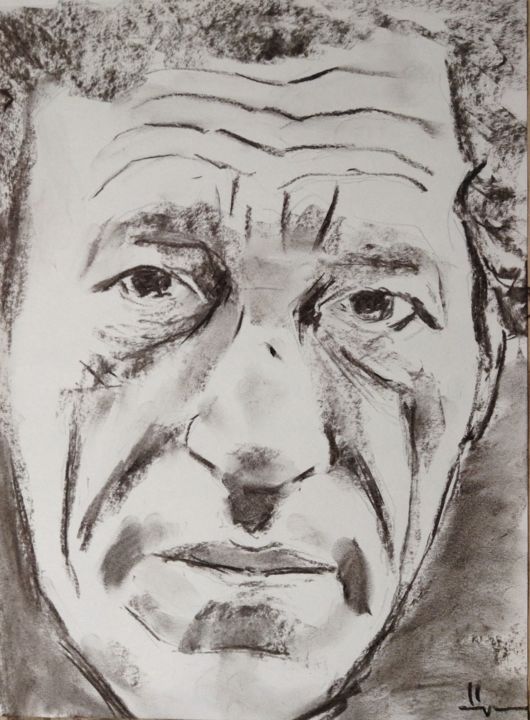 图画 标题为“Portrait of Giacome…” 由Dominique Dève, 原创艺术品, 木炭