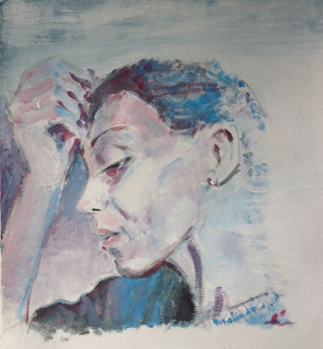Painting titled "Blue" by Dominique Dève, Original Artwork, Acrylic