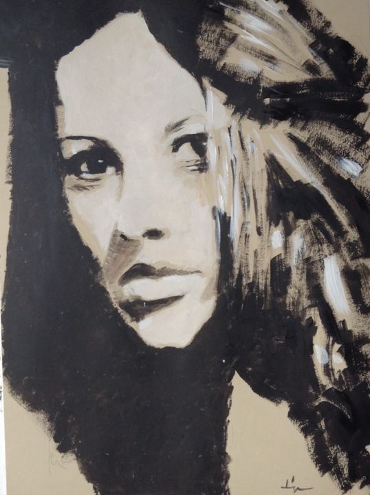 Painting titled "Angelina 4" by Dominique Dève, Original Artwork, Acrylic