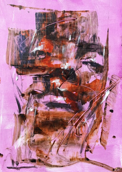 Peinture intitulée "Transposition Rose…" par Dominique Dève, Œuvre d'art originale, Acrylique