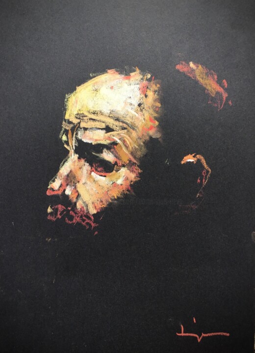 Zeichnungen mit dem Titel "Portrait Study insp…" von Dominique Dève, Original-Kunstwerk, Pastell