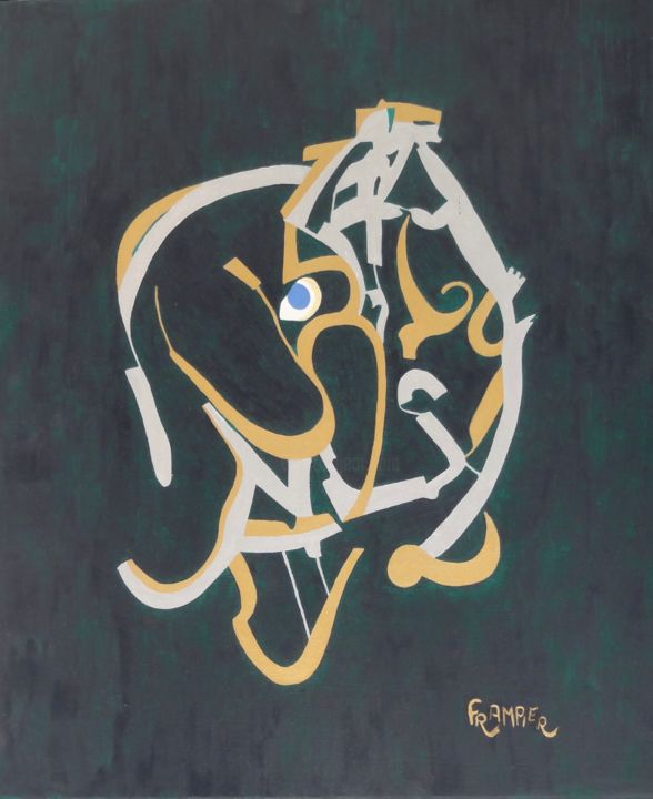 Peinture intitulée "Duo vert" par Dominique Frampier, Œuvre d'art originale, Huile