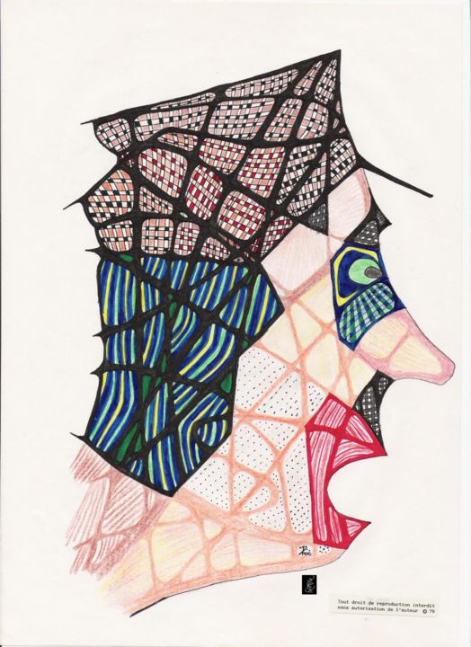 Dessin intitulée "Monsieur" par Dominique Frampier, Œuvre d'art originale, Crayon