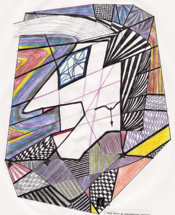 Dessin intitulée "Le rocker" par Dominique Frampier, Œuvre d'art originale, Crayon